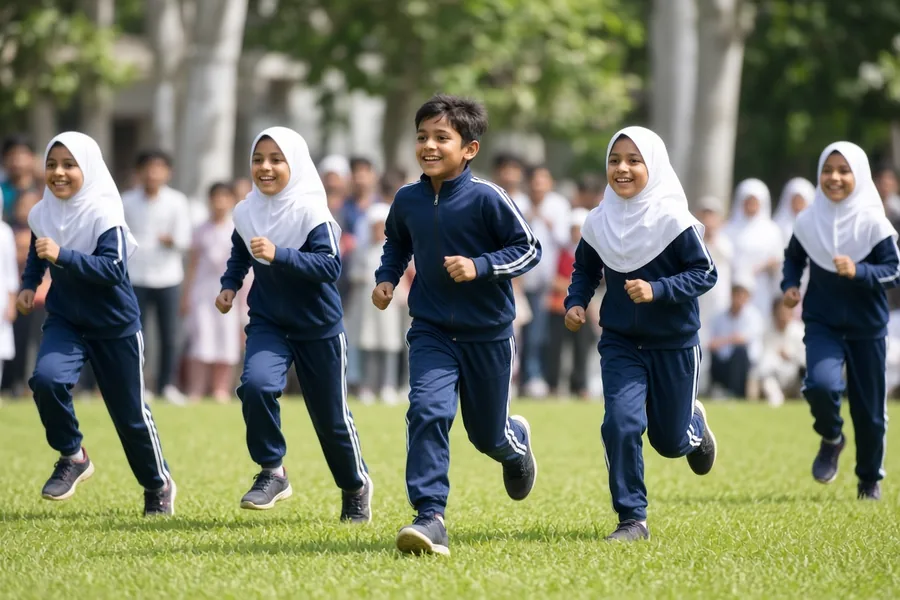 Children running a race on Sports Day